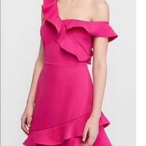 ***SOLD****Express- Off The Shoulder Ruffle Sheath Dress